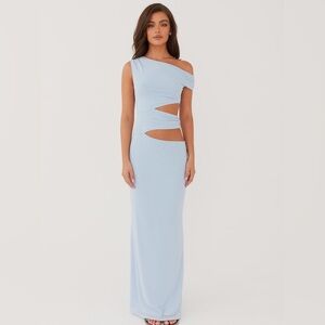 Peppermayo Margot One Shoulder Maxi
Dress Sky Blue Cut Out NWT Size US 2